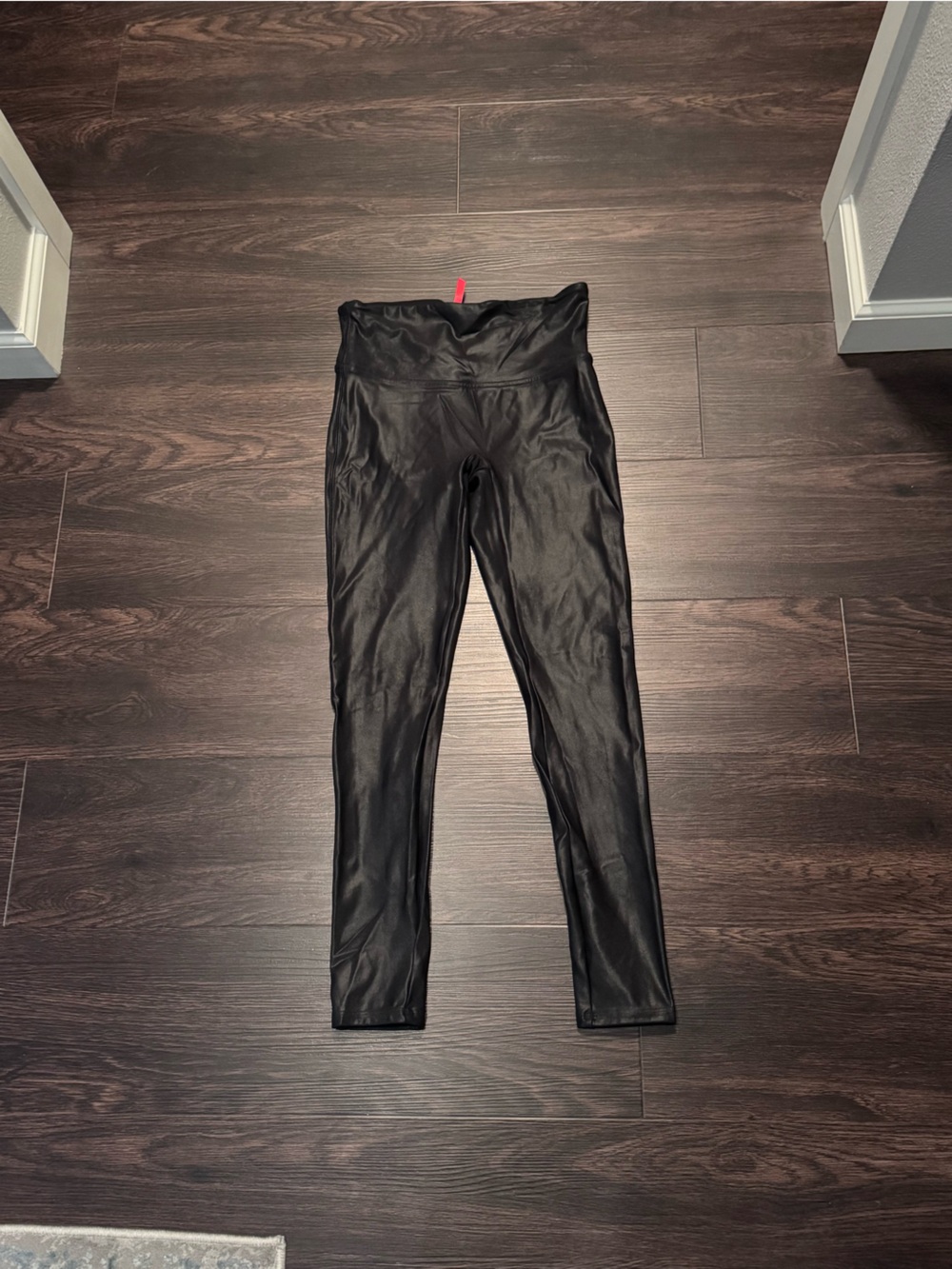 SPANX Black Faux-Leather Leggings